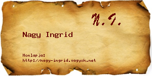 Nagy Ingrid névjegykártya